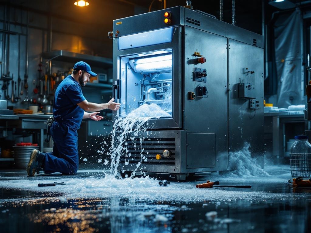Máquina de hielo pierde agua por debajo: causas frecuentes